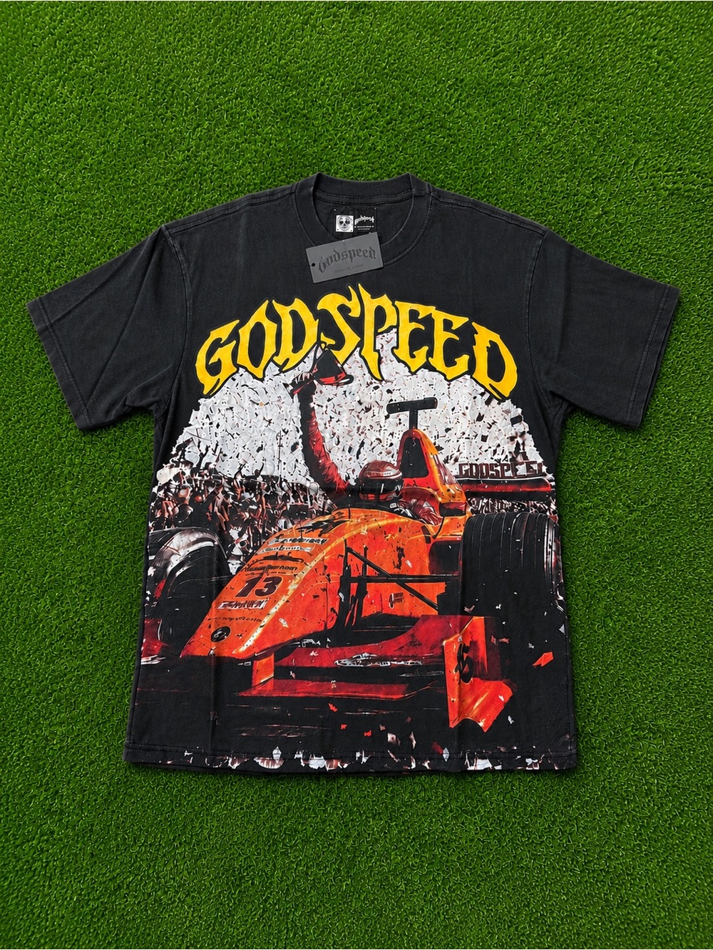 Godspeed F1 Driver Graphic Motorsport Black T-Shirt Size L